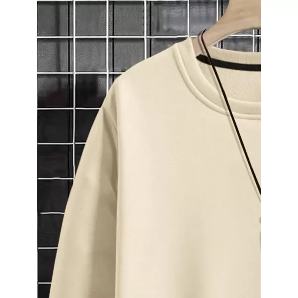 WDIRARA Men's Casual Letter Graphic Print Long Sleeve Crewneck Sweatshirt Tops