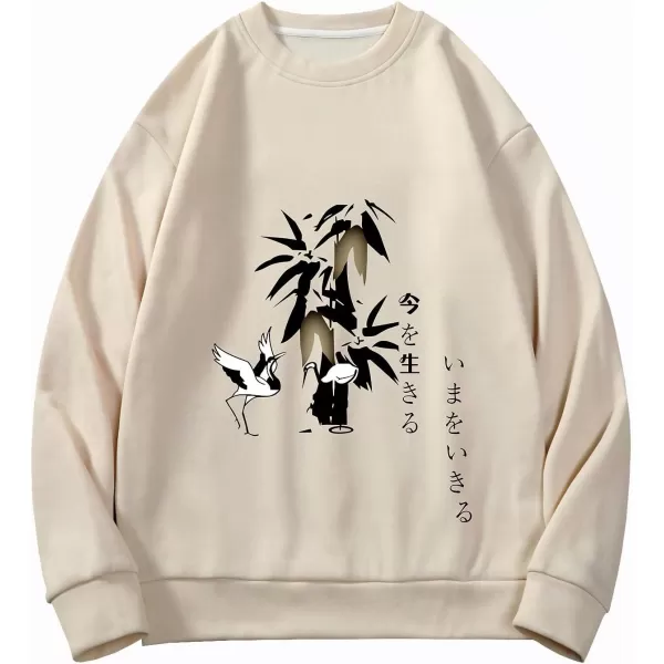 WDIRARA Men's Casual Letter Graphic Print Long Sleeve Crewneck Sweatshirt Tops