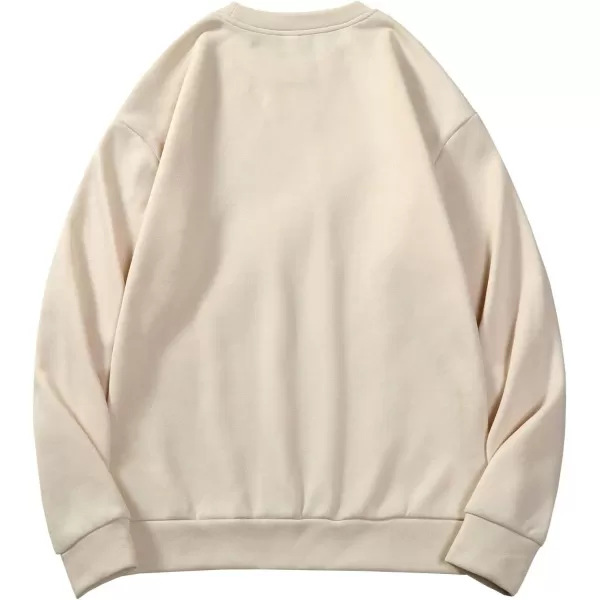 WDIRARA Men's Casual Letter Graphic Print Long Sleeve Crewneck Sweatshirt Tops