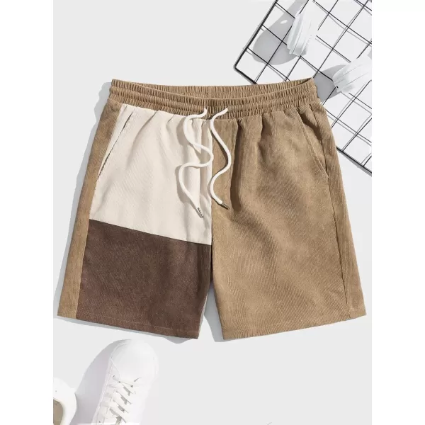 WDIRARA Men's Color Block Drawstring Waist Summer Workout Shorts with Pockets