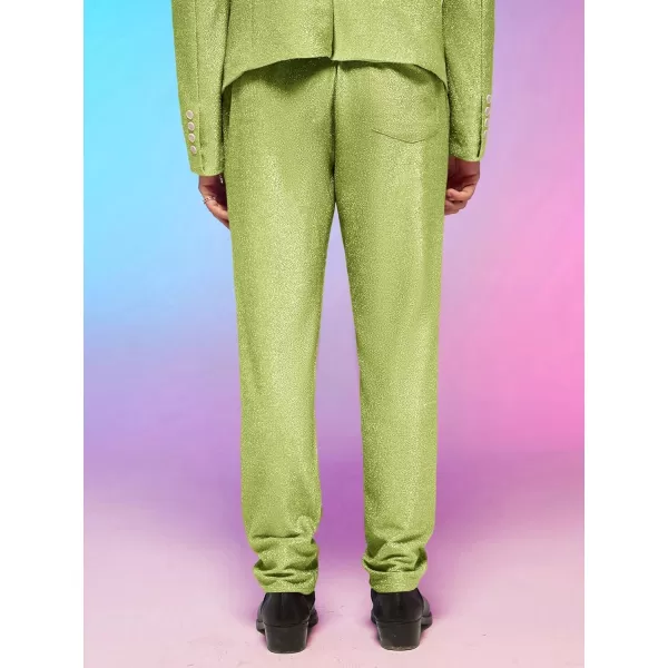 WDIRARA Men's Contrast Sequin Carrot Pants Elastic Waist Skinny Straight Leg Pants