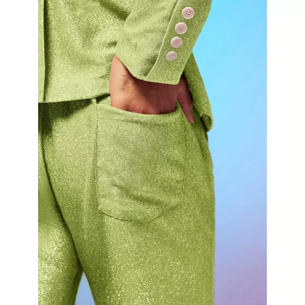 WDIRARA Men's Contrast Sequin Carrot Pants Elastic Waist Skinny Straight Leg Pants