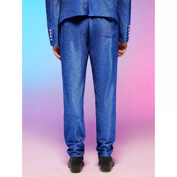 WDIRARA Men's Contrast Sequin Carrot Pants Elastic Waist Skinny Straight Leg Pants