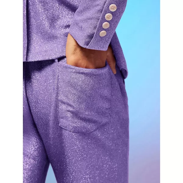 WDIRARA Men's Contrast Sequin Carrot Pants Elastic Waist Skinny Straight Leg Pants