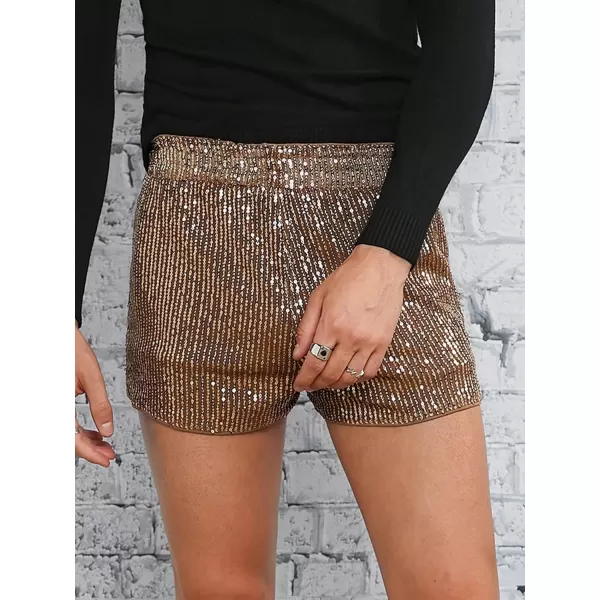 WDIRARA Men's Contrast Sequin Elastic Waist Track Shorts Natural Waist Straight Leg Shorts
