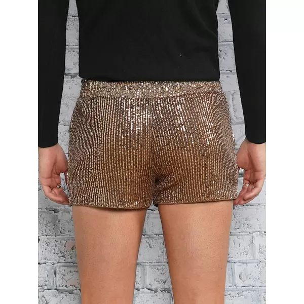 WDIRARA Men's Contrast Sequin Elastic Waist Track Shorts Natural Waist Straight Leg Shorts