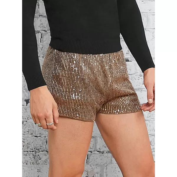 WDIRARA Men's Contrast Sequin Elastic Waist Track Shorts Natural Waist Straight Leg Shorts