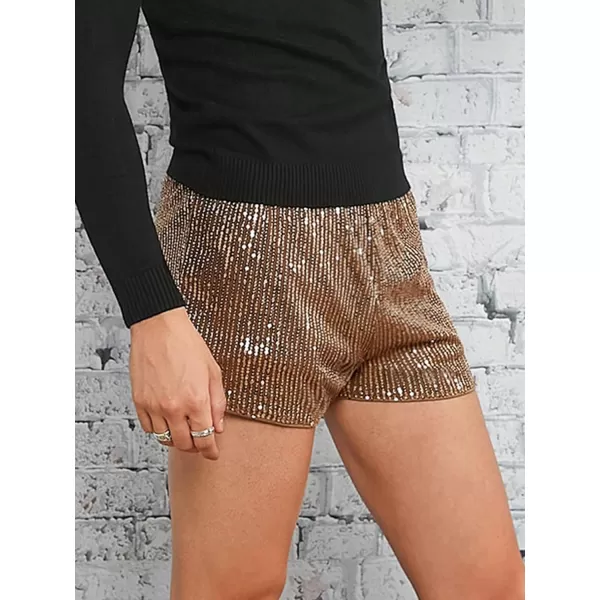 WDIRARA Men's Contrast Sequin Elastic Waist Track Shorts Natural Waist Straight Leg Shorts
