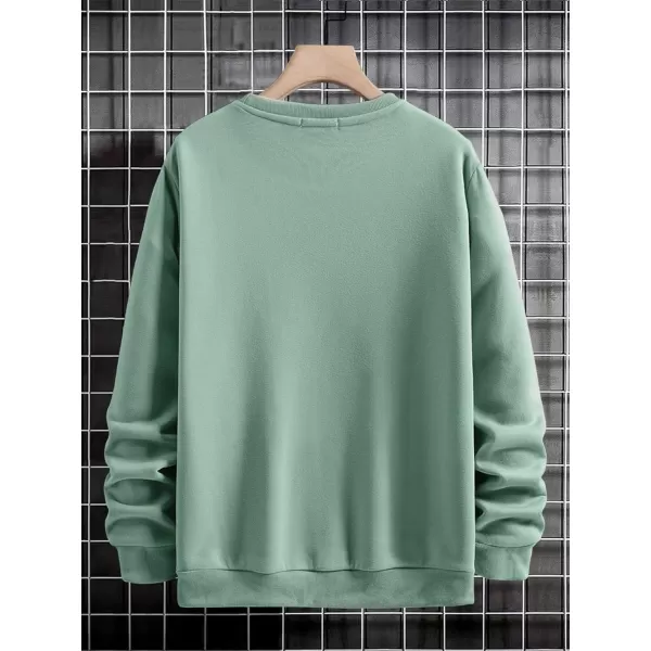 WDIRARA Men's Dragon Letter Graphic Print Sweatshirt Long Sleeve Round Neck Tops Casual Pullovers