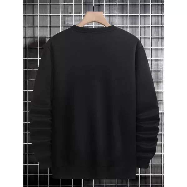 WDIRARA Men's Dragon Letter Graphic Print Sweatshirt Long Sleeve Round Neck Tops Casual Pullovers