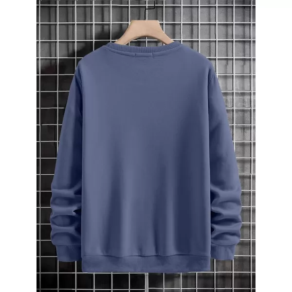 WDIRARA Men's Dragon Letter Graphic Print Sweatshirt Long Sleeve Round Neck Tops Casual Pullovers