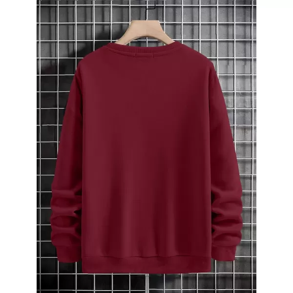 WDIRARA Men's Dragon Letter Graphic Print Sweatshirt Long Sleeve Round Neck Tops Casual Pullovers