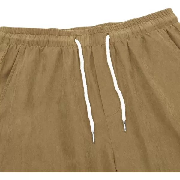 WDIRARA Men's Drawstring Elastic Waist Casual Bermuda Shorts with Pockets