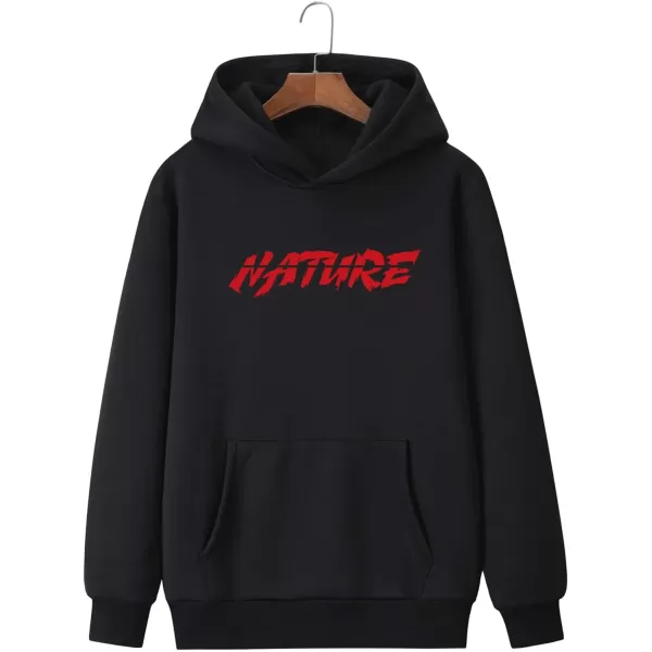 WDIRARA Men's Floral Graphic Print Drawstring Pocket Hoodie Sweatshirt