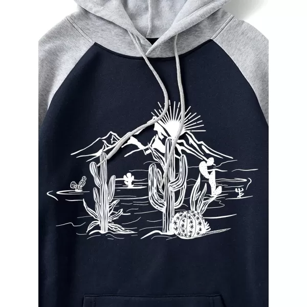 WDIRARA Men's Floral Graphic Print Drawstring Pocket Hoodie Sweatshirt