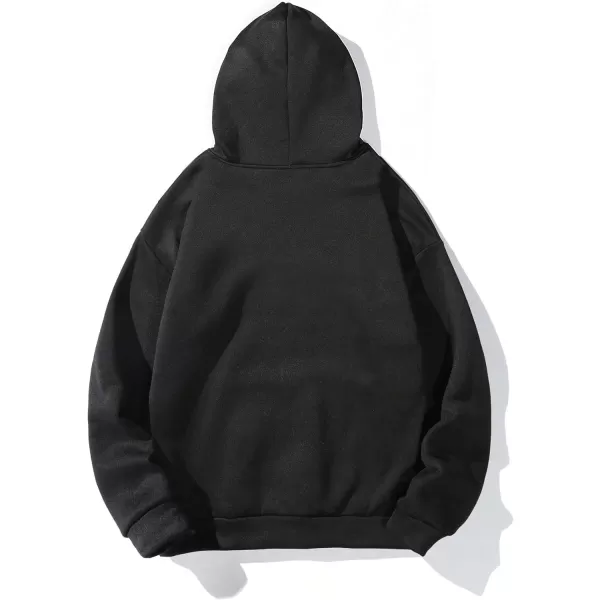 WDIRARA Men's Floral Graphic Print Drawstring Pocket Hoodie Sweatshirt