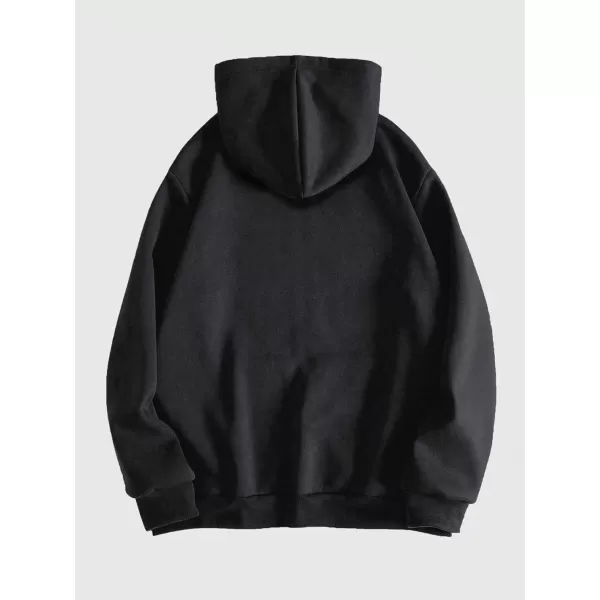 WDIRARA Men's Floral Graphic Print Drawstring Pocket Hoodie Sweatshirt