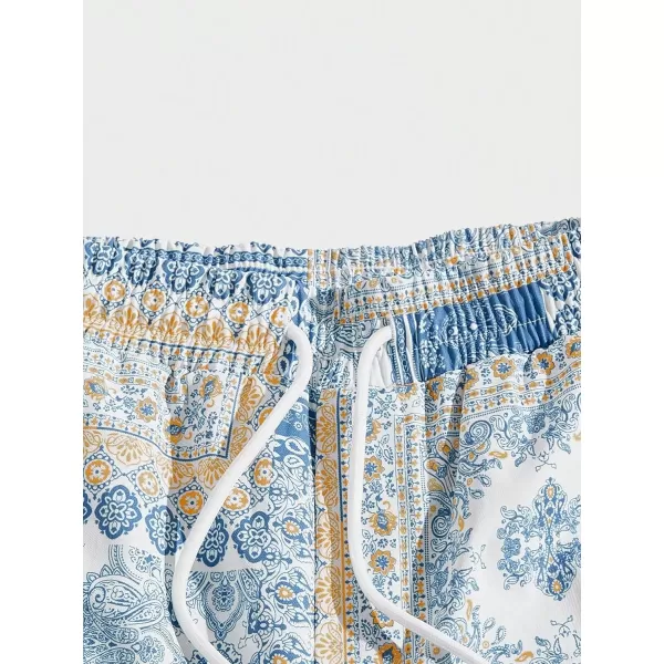 WDIRARA Men's Floral Letter Graphic Print Drawstring Waist Tie Front Sweatpants