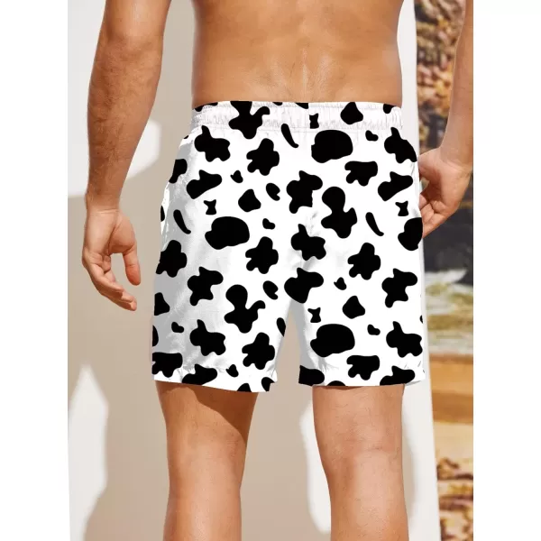WDIRARA Men's Graphic Drawstring Casual Summer Beach Boho Cool Shorts with Pocket
