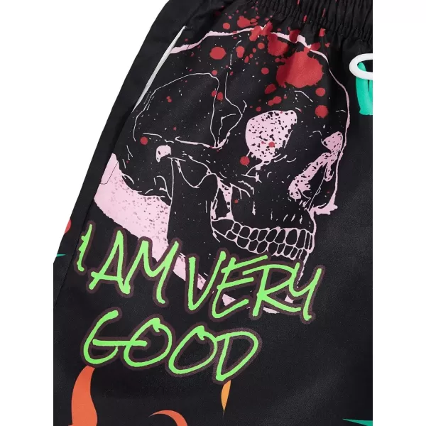 WDIRARA Men's Graphic Drawstring Casual Summer Beach Boho Cool Shorts with Pocket