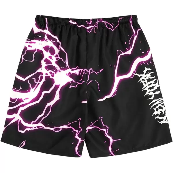 WDIRARA Men's Graphic Drawstring Casual Summer Beach Boho Cool Shorts with Pocket