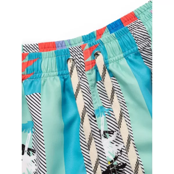 WDIRARA Men's Graphic Drawstring Casual Summer Beach Boho Cool Shorts with Pocket