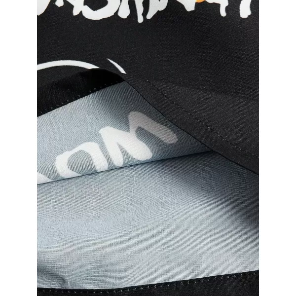 WDIRARA Men's Graphic Letter Print Drawstring Waist Shorts Summer Casual Beach Shorts