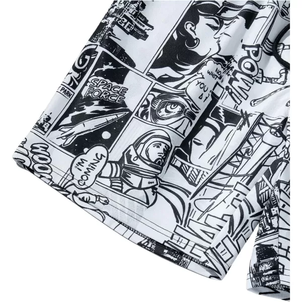 WDIRARA Men's Graphic Letter Print Drawstring Waist Shorts Summer Casual Beach Shorts