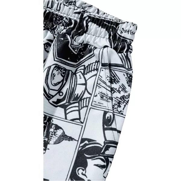 WDIRARA Men's Graphic Letter Print Drawstring Waist Shorts Summer Casual Beach Shorts