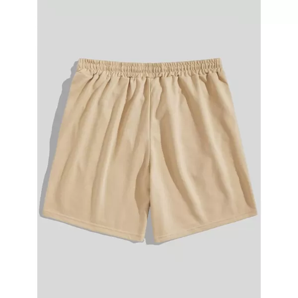 WDIRARA Men's Graphic Print Pocket Front Track Shorts Drawstring Waist Crop Shorts