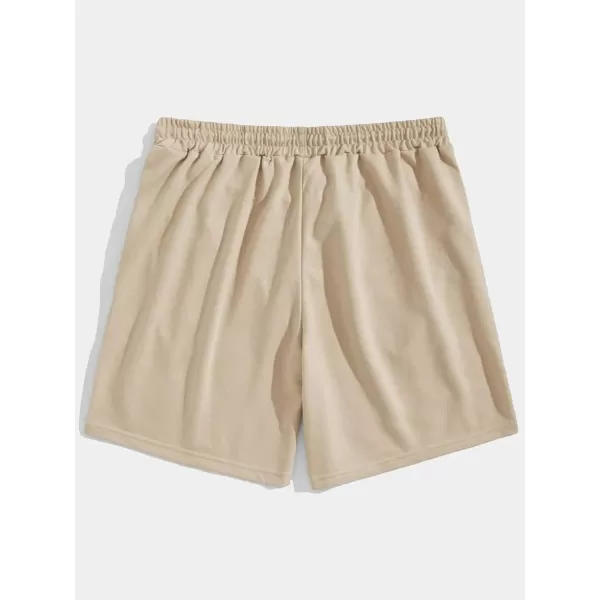 WDIRARA Men's Graphic Print Pocket Front Track Shorts Drawstring Waist Crop Shorts
