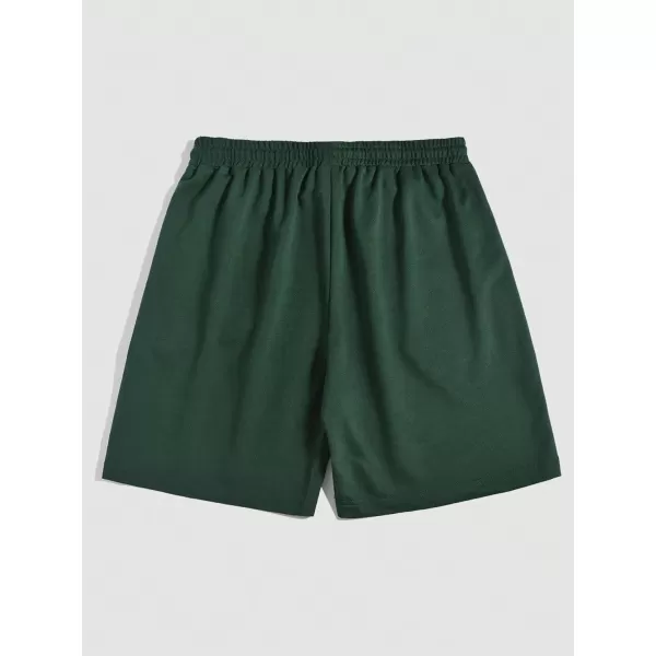 WDIRARA Men's Graphic Print Pocket Front Track Shorts Drawstring Waist Crop Shorts