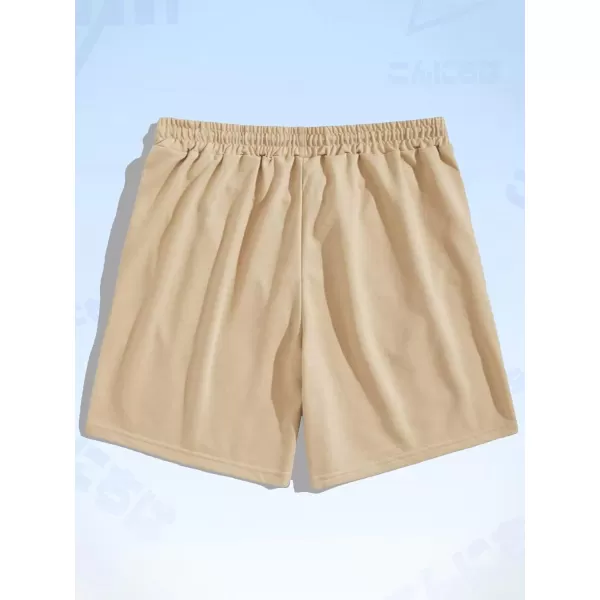 WDIRARA Men's Graphic Print Pocket Front Track Shorts Drawstring Waist Crop Shorts