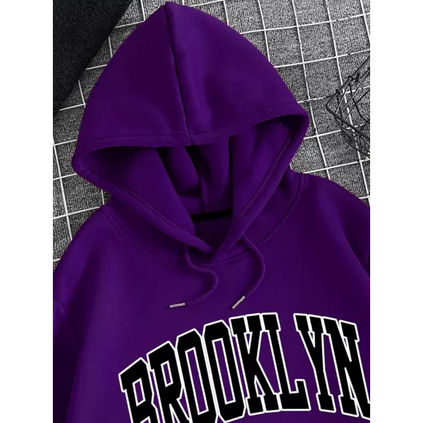 WDIRARA Men's Hand Graphic Print Drawstring Hoodie Long Sleeve Pocket Sweatshirt