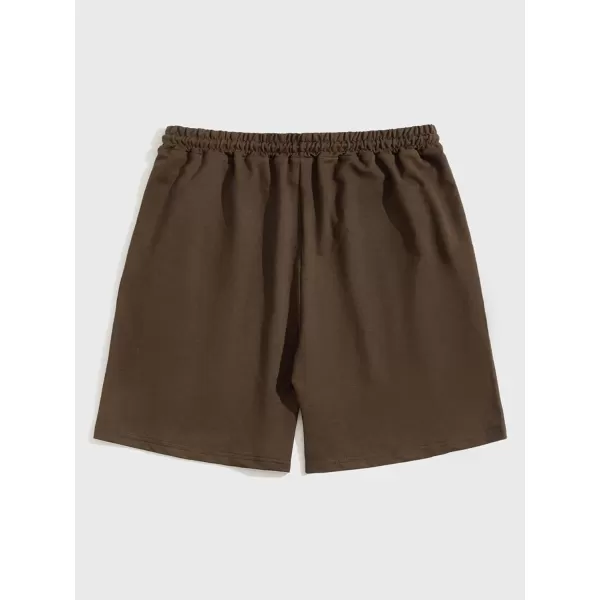 WDIRARA Men's Letter Graphic Print Drawstring Waist Active Track Shorts