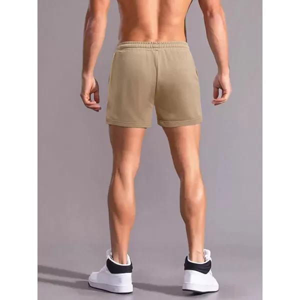 WDIRARA Men's Letter Graphic Print Drawstring Waist Active Track Shorts