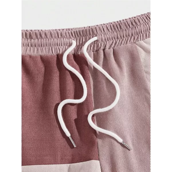 WDIRARA Men's Letter Graphic Print Drawstring Waist Active Track Shorts