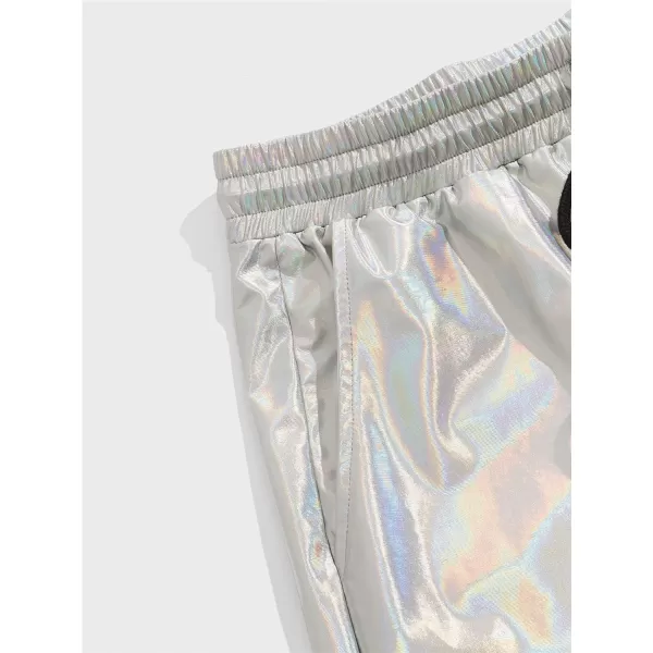 WDIRARA Men's Letter Graphic Print Drawstring Waist Active Track Shorts