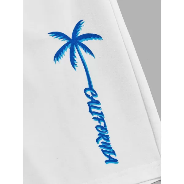 WDIRARA Men's Letter Graphic Print Drawstring Waist Active Track Shorts