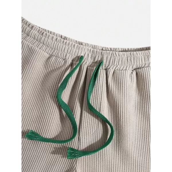 WDIRARA Men's Letter Graphic Print Drawstring Waist Active Track Shorts