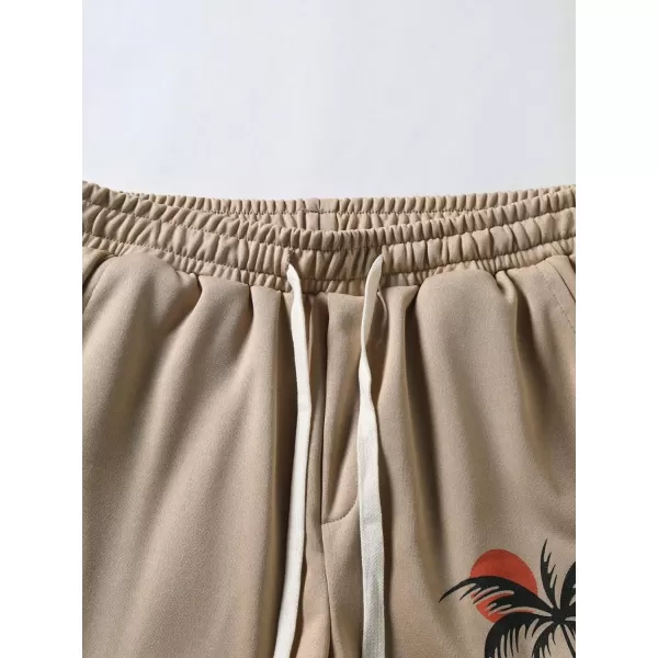 WDIRARA Men's Letter Graphic Print Drawstring Waist Active Track Shorts