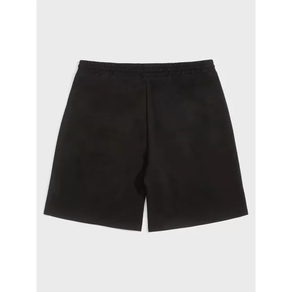 WDIRARA Men's Letter Graphic Print Drawstring Waist Active Track Shorts