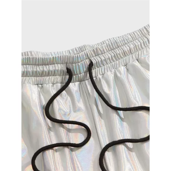 WDIRARA Men's Letter Graphic Print Drawstring Waist Active Track Shorts