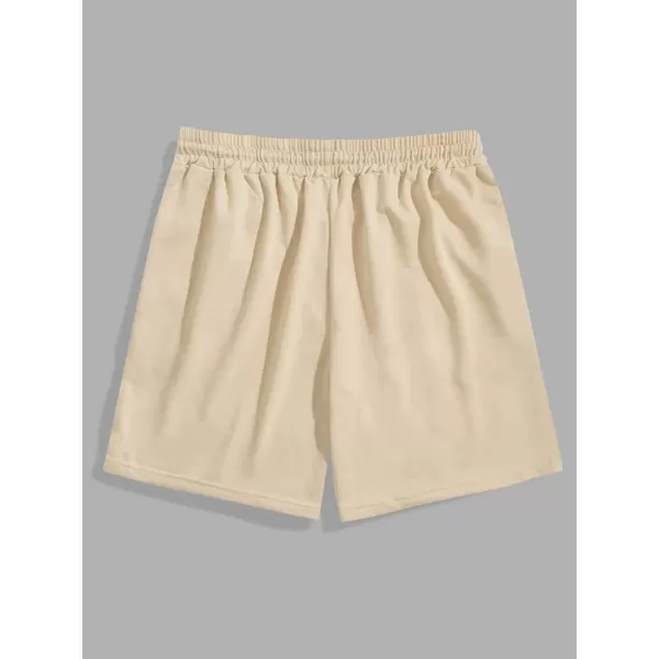 WDIRARA Men's Letter Graphic Print Drawstring Waist Active Track Shorts
