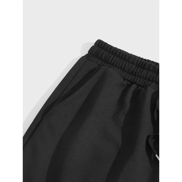 WDIRARA Men's Letter Graphic Print Drawstring Waist Active Track Shorts