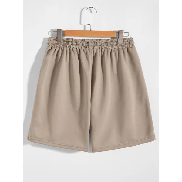 WDIRARA Men's Letter Graphic Print Drawstring Waist Tie Front Pocket Track Shorts