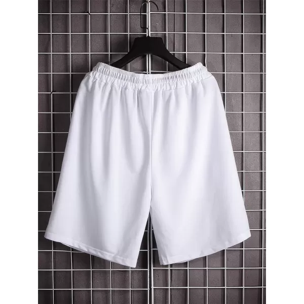 WDIRARA Men's Letter Graphic Print Drawstring Waist Tie Front Pocket Track Shorts