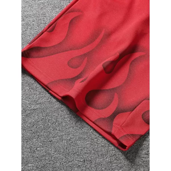 WDIRARA Men's Letter Graphic Print Drawstring Waist Tie Front Pocket Track Shorts