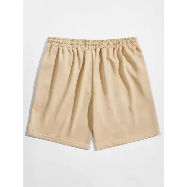 WDIRARA Men's Letter Graphic Print Drawstring Waist Tie Front Pocket Track Shorts