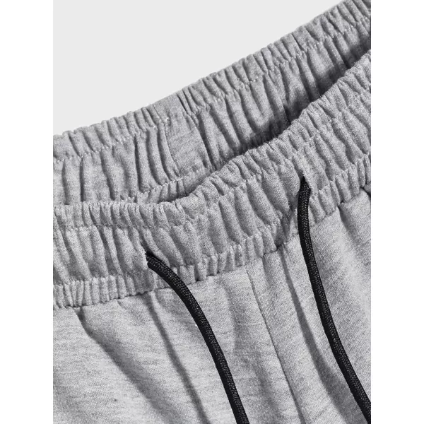 WDIRARA Men's Letter Graphic Print Drawstring Waist Tie Front Pocket Track Shorts